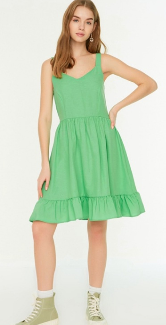 فستان أخضر كاجوال 