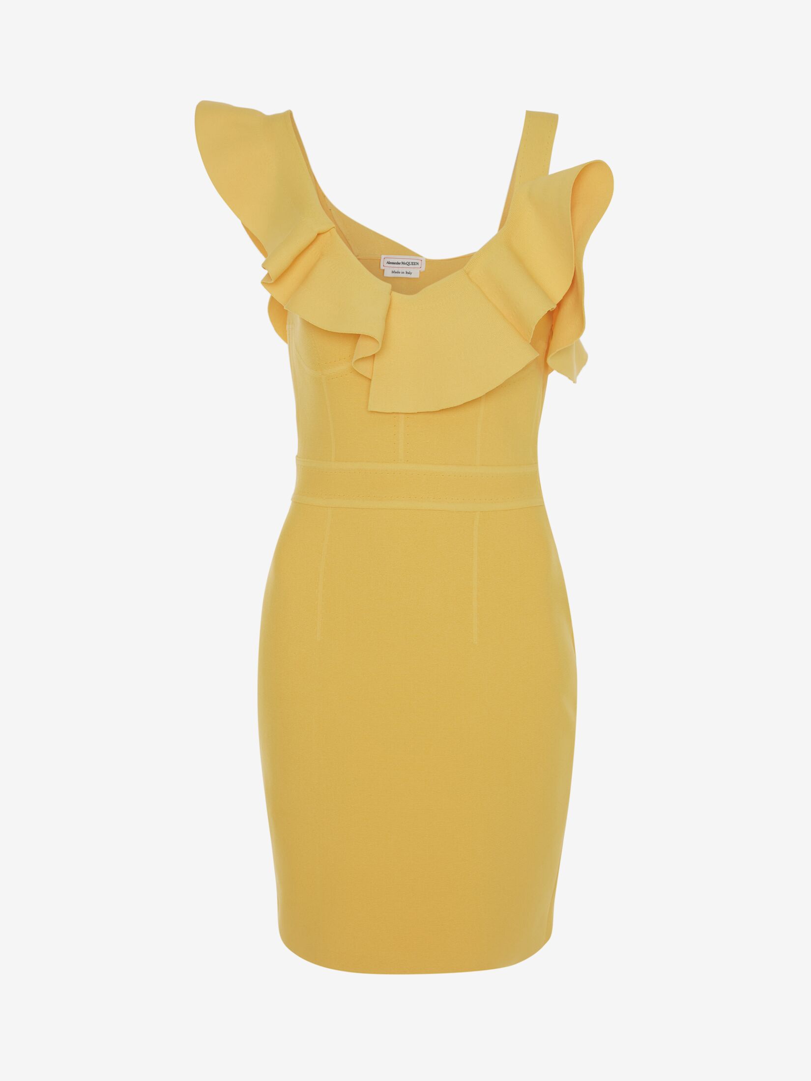 فستان أصفر من أليكسندر ماكوين مكشكش