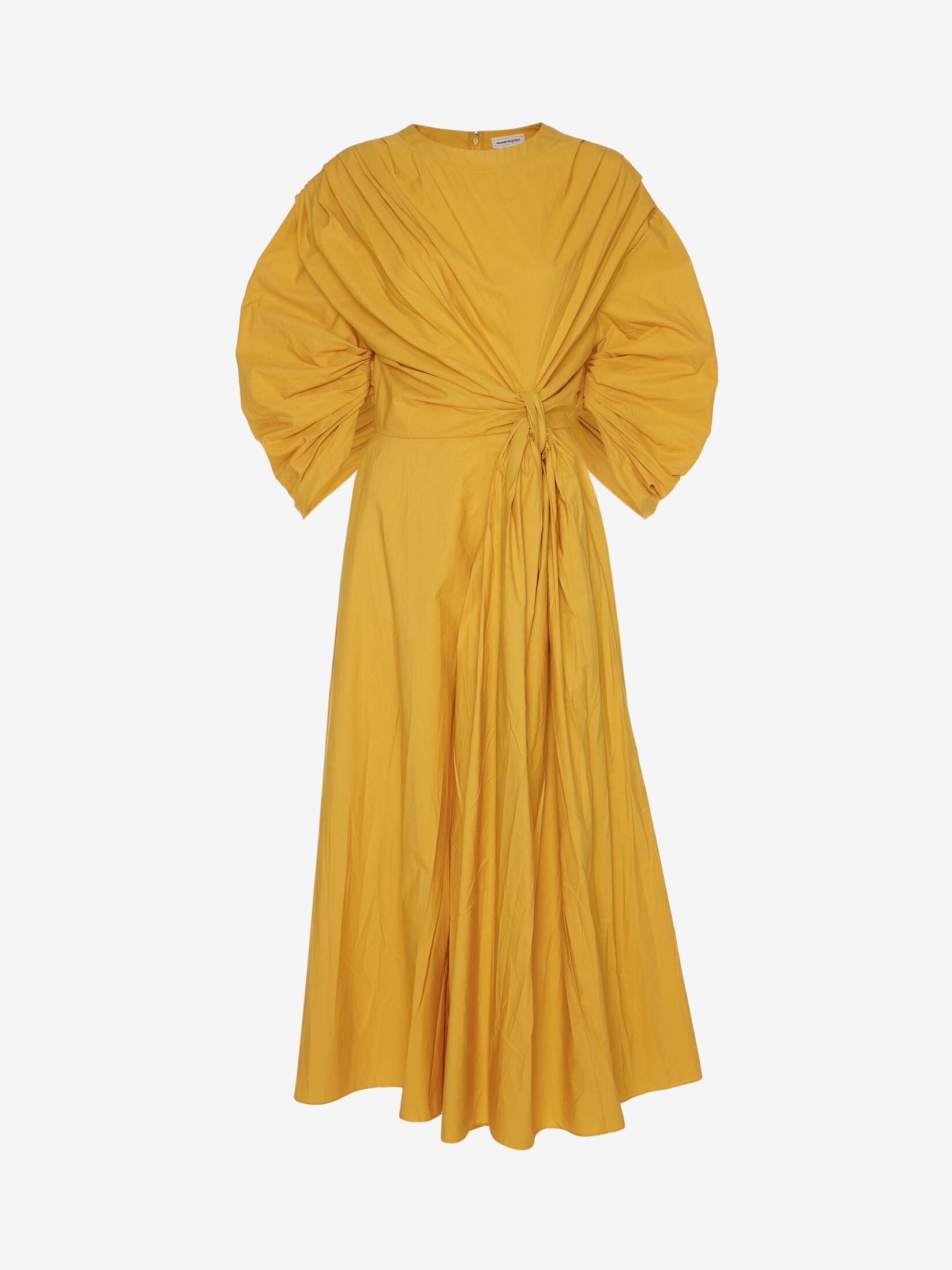 فستان أصفر من أليكسندر ماكوين قطن بوبلين